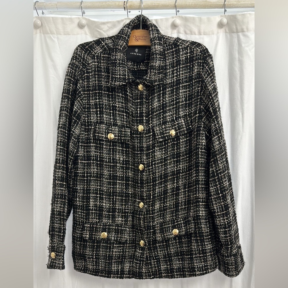 Anine Bing Corey Jacket - Metallic Plaid